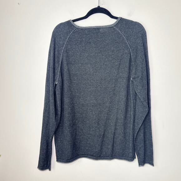 Standard‎ Issue Men's Large Graphite Gray Crewneck Fleece Sweater Contrast Trim - Picture 5 of 8
